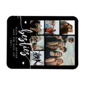 Magnet Flexible 6 collage photo meilleures amies script noir et bl (Horizontal)
