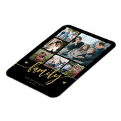 Magnet Flexible 6 famille photo collage noir écriture or (Côté Gauche)