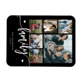 Magnet Flexible 6 family photo collage black and white script  (Horizontal)