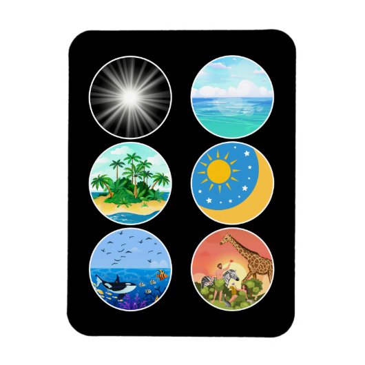 Magnet Flexible 6 Jours de création - Genèse 1-2 Enseignant scolai (Vertical)