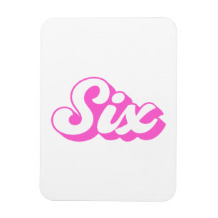 Magnet Flexible 6e anniversaire Retro Girl