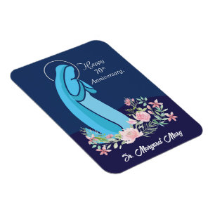 Magnet Flexible 70e anniversaire de la vie religieuse Nun Fleur ro