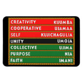 Magnet Flexible 7 Principes de Kwanzaa (Horizontal)