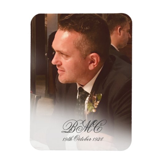 Magnet Flexible 80e anniversaire masculin Photo simple et élégante (Vertical)