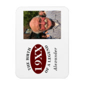 Magnet Flexible 80e anniversaire Modèle photo naissance d'une lége (Vertical)