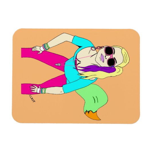 Magnet Flexible 80s foxy fille (Horizontal)