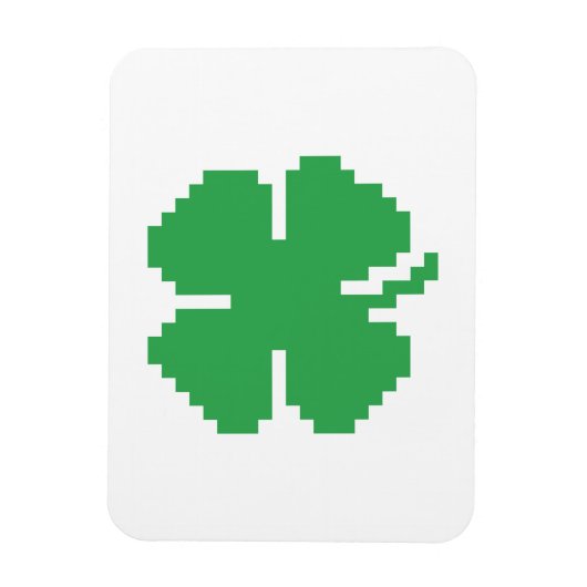 Magnet Flexible 8 bits Pixel Lucky Four Leaf Clocher (Vertical)