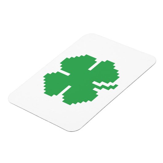 Magnet Flexible 8 bits Pixel Lucky Four Leaf Clocher (Côté Gauche)
