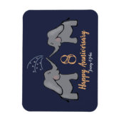 Magnet Flexible 8e anniversaire mariage de bronze carte d'éléphant (Vertical)