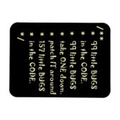 Magnet Flexible 99 Bugs Dans Le Logiciel Code Drôle Ingénieur Test (Horizontal)