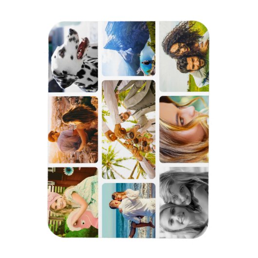 Magnet Flexible 9 Photo Template Rond Collage Magneet (Verticaal)