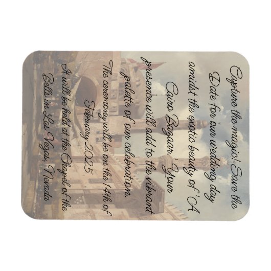 Magnet Flexible 'A Cairo Bazaar' enregistrer la date (Horizontal)