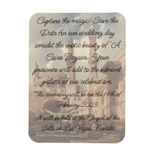 Magnet Flexible 'A Cairo Bazaar' enregistrer la date (Vertical)