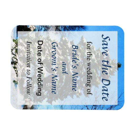 Magnet Flexible À feuillage persistant en hiver Enregistrer la dat (Horizontal)