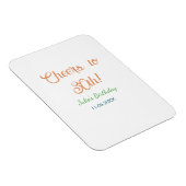 Magnet Flexible À la 30e anniversaire nom date orange vert bleu (Côté Droit)