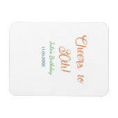 Magnet Flexible À la 30e anniversaire nom date orange vert bleu (Horizontal)