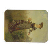 Magnet Flexible A Lady picking flowers in a landscape (panel) (Horizontal)