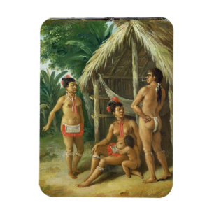 Magnet Flexible A Leeward Islands Carib Family outside a Hut, c.17