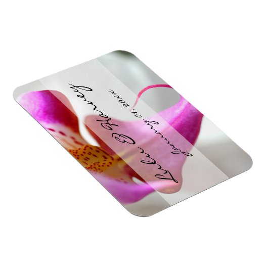 Magnet Flexible À l'intérieur d'une Orchidée blanche Mariage perso (Côté Droit)
