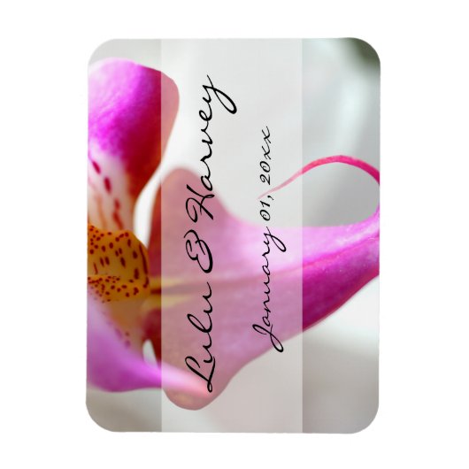 Magnet Flexible À l'intérieur d'une Orchidée blanche Mariage perso (Vertical)