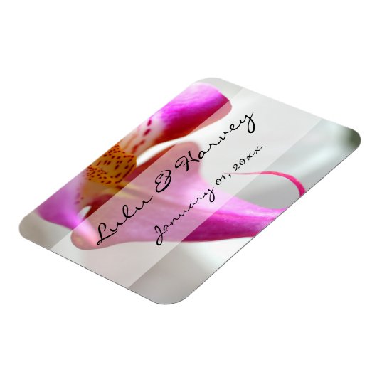 Magnet Flexible À l'intérieur d'une Orchidée blanche Mariage perso (Côté Gauche)