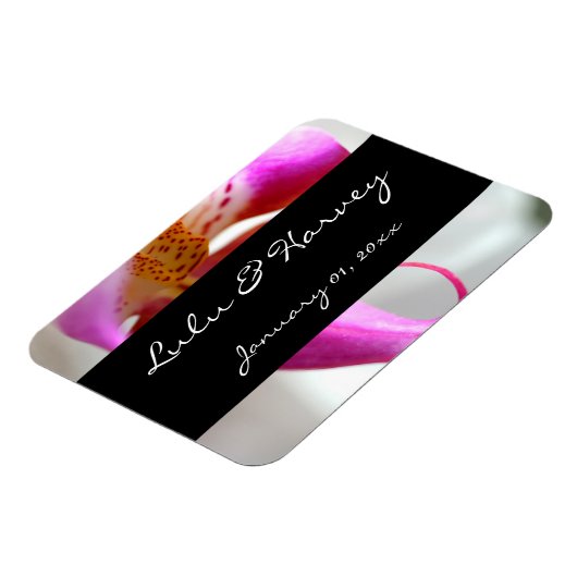 Magnet Flexible À l'intérieur d'une Orchidée blanche Mariage perso (Côté Gauche)