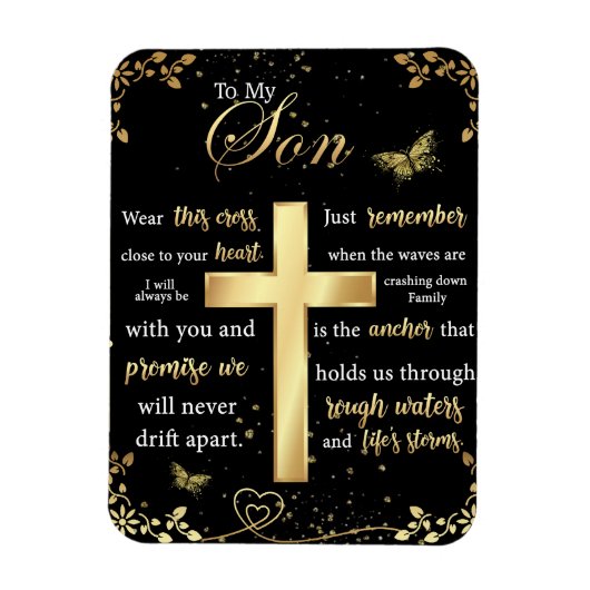 Magnet Flexible À Mon Fils Cadeau, Amant Papillon, Lettre Fils Flo (Vertical)