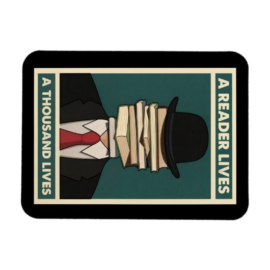 Magnet Flexible A Reader Lives a Thousand Lives Bibliophile Wisdom (Horizontal)