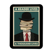 Magnet Flexible A Reader Lives a Thousand Lives Bibliophile Wisdom (Vertical)