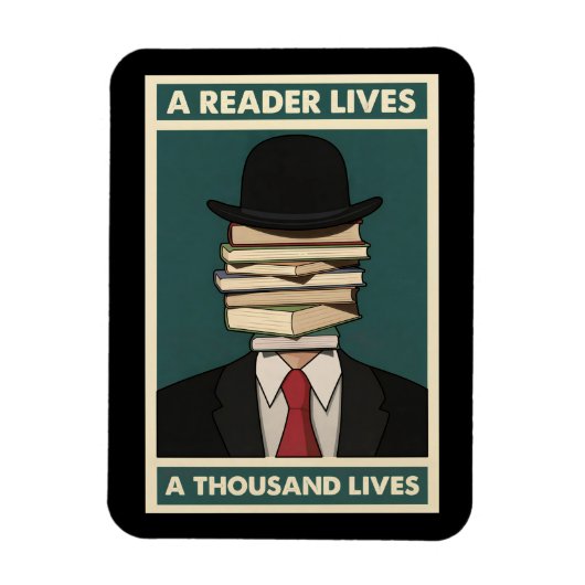 Magnet Flexible A Reader Lives a Thousand Lives Bibliophile Wisdom (Vertical)