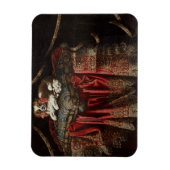 Magnet Flexible A spaniel seated on embroidered cushion (Vertical)