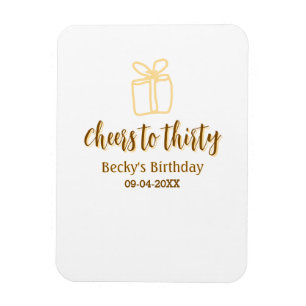 Magnet Flexible À trente ans, un cadeau pastel jaune marron pour l