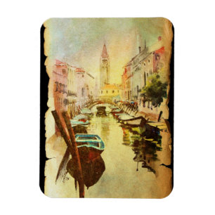 Magnet Flexible A View Of The Canal With Boats And Buildings