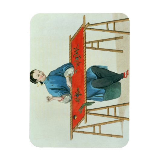 Magnet Flexible A Woman Embroidering (Vertical)