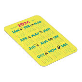 Magnet Flexible A Year with Toucans: Calendar 2026-Yマグネットカード (Côté Droit)
