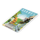 Magnet Flexible Aarhus Danmark Vintage Travel Poste (Côté Gauche)