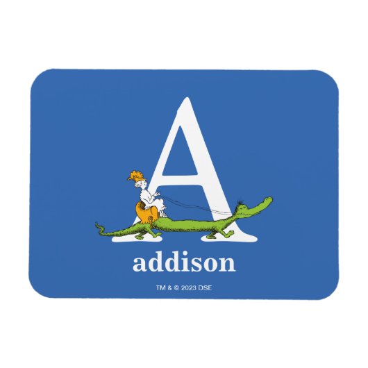Magnet Flexible ABC du Dr Seuss : Lettre A - Blanc | Ajouter Votre (Horizontal)