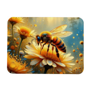 Magnet Flexible Abeille dans le jardin fleuri