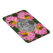 Magnet Flexible Abeille Sur Le Cadre Fleur Rose Daisy Ajouter Votr (Côté Droit)