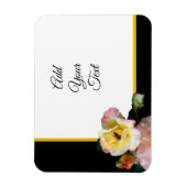 Magnet Flexible Abeille sur roses rose jaune Fleurs (Vertical)