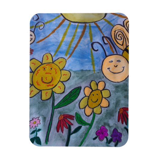 Magnet Flexible Abeilles et fleurs de miel Aimant flexible (Vertical)