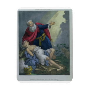 Magnet Flexible Abraham Offrant Son Fils Isaac, d'une Bible pr