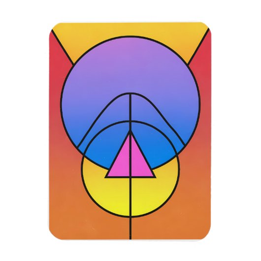 Magnet Flexible Abstract Geometric Circles Line Colorful Poster (Vertical)