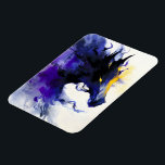 Magnet Flexible Abstract Watercolor Black Horse Portrait<br><div class="desc">Mystic abstract watercolor portrait of a powerful black horse,  flowing in deep shades of purple with luminous golden accents.</div>