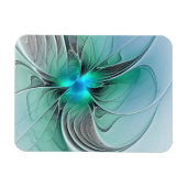 Magnet Flexible Abstract With Blue, Modern Fractal Art (Horizontal)