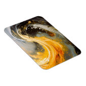 Magnet Flexible Abstrait Doré Marbre Moderne Vagues (Côté Droit)
