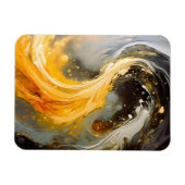 Magnet Flexible Abstrait Doré Marbre Moderne Vagues (Horizontal)