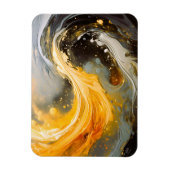 Magnet Flexible Abstrait Doré Marbre Moderne Vagues (Vertical)
