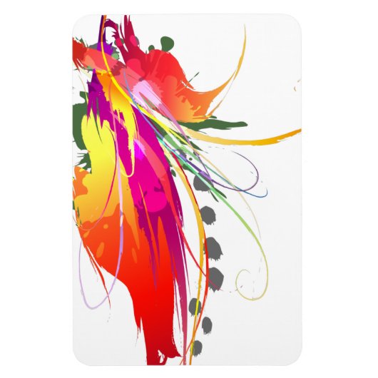 Magnet Flexible Abstrait Oiseau de Paradise Paint Splatters (Vertical)