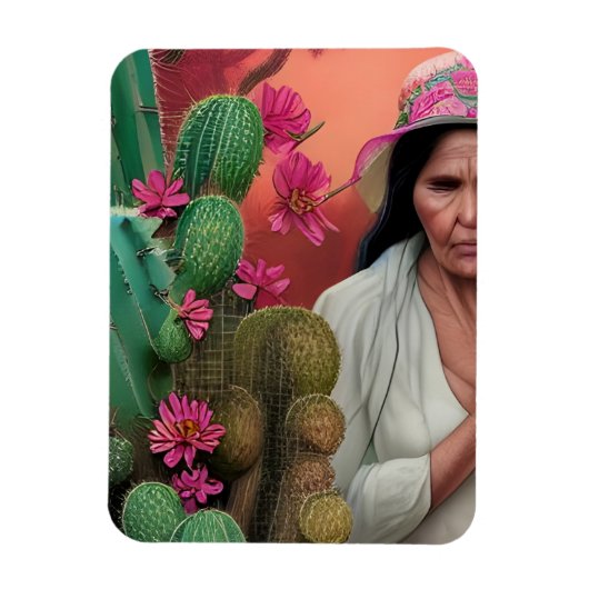 Magnet Flexible Abuela Surreal Floral Art numérique (Vertical)